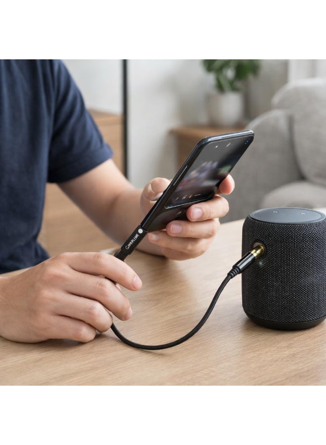 تشابي لاين  كابل صوت اي او اكس من 3.5 ملم إلى USB-C، كابل استريو Hi-Fi، موصلات مطلية بالذهب، أسود، طراز CA36 - Image 3